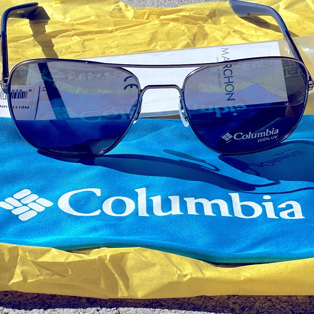 NEW Columbia C 111SM 072 Satin Gunmetal DEADFALL MR with Blue Mirror Lenses